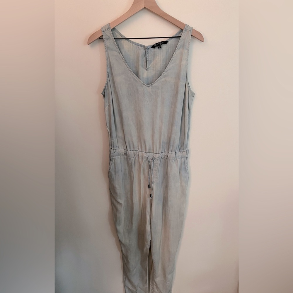 Chambray tie-waist jumpsuit